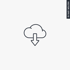 Cloud download, linear style sign for mobile concept and web design