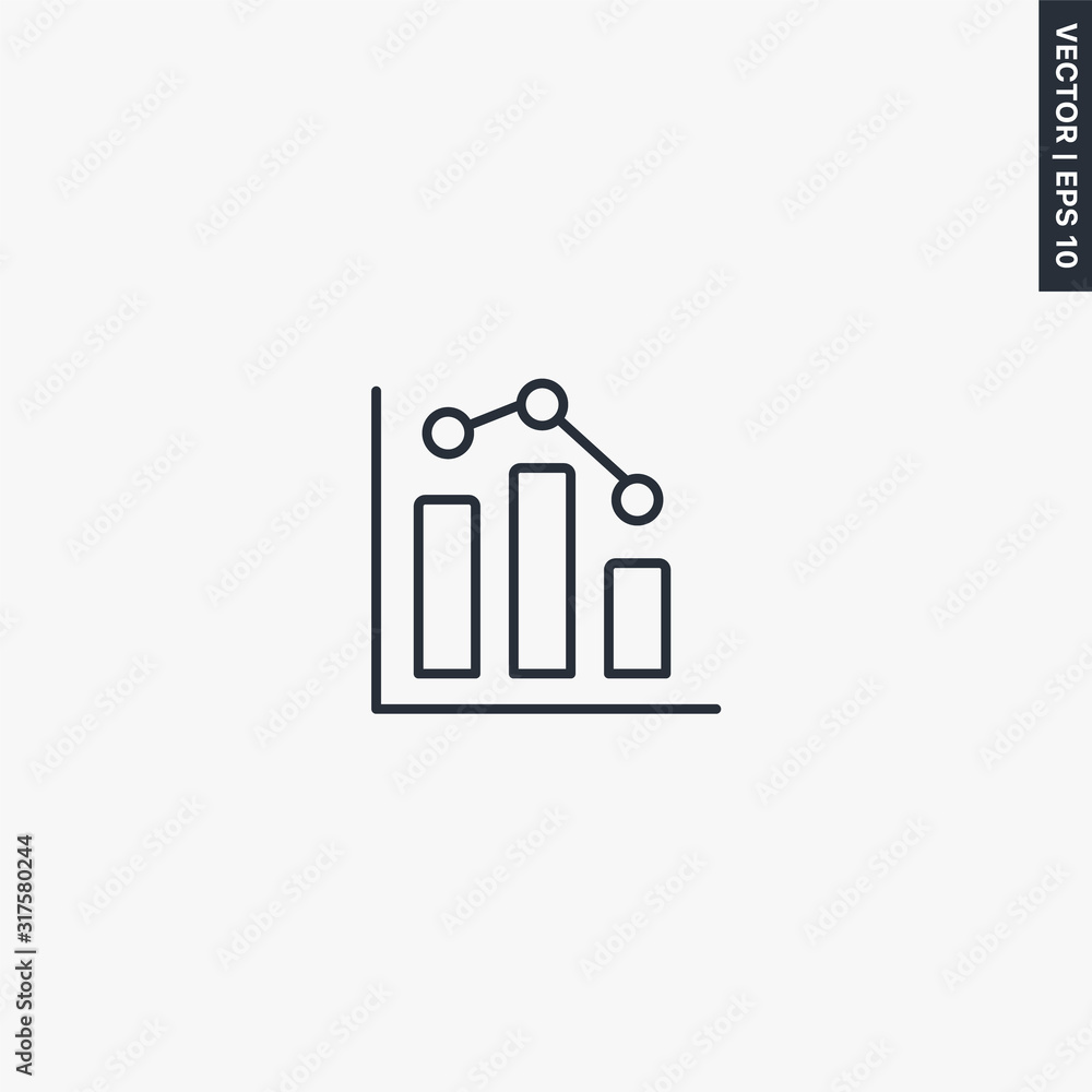 Poster diagram, graph, linear style sign for mobile concept and web design