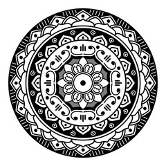 Abstract mandala for coloring page