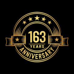 163 years anniversary celebration logotype. Vector and illustration.