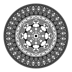 Ethnic Mandala Ornament. Arabic, Pakistan, Moroccan, Turkish, Indian, Spain motifs
