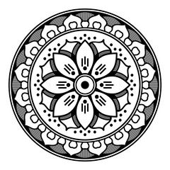 Ethnic Mandala Ornament. Arabic, Pakistan, Moroccan, Turkish, Indian, Spain motifs