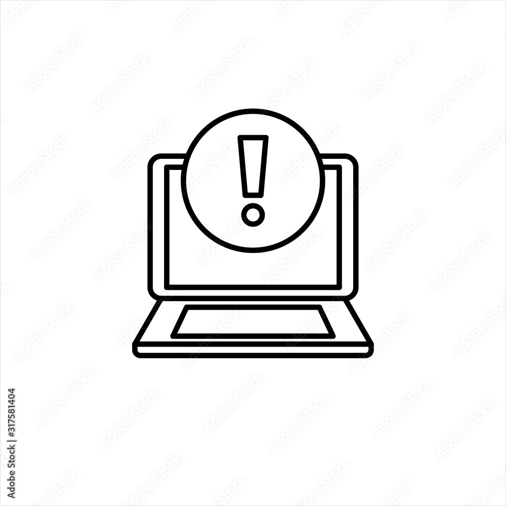 Aufkleber concept of application error. attention message bubble of spam data, insecure connection, scam, viru