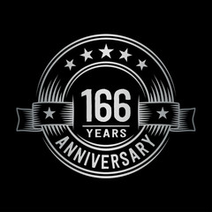 166 years anniversary celebration logotype. Vector and illustration.