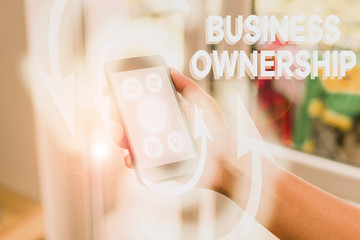 Handwriting text writing Business Ownership. Conceptual photo control or to dictate the operations...
