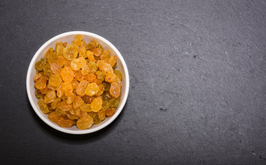 Raisins in a bowl