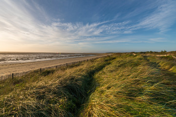 Les dunes du Marquenterre le long de la plage du Crotoy