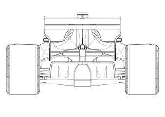 Silhouette F1 Car Vector