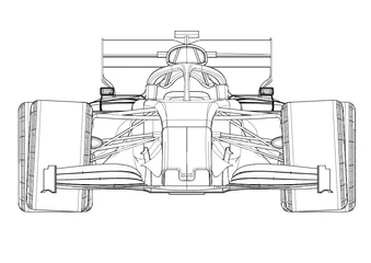Washable wall murals F1 Silhouette F1 Car Vector