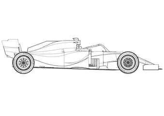 Foto op Plexiglas Formule 1 Silhouet F1 Auto Vector