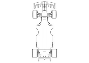 Naklejka premium Silhouette F1 Car Vector