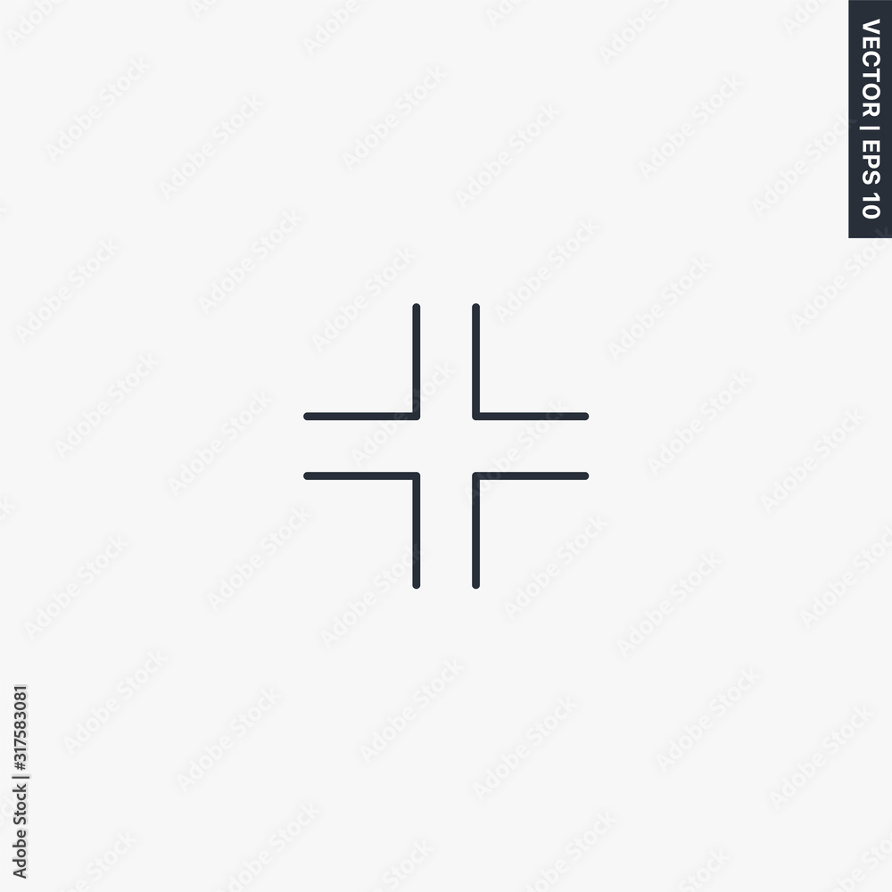 Poster exit full screen, linear style sign for mobile concept and web design