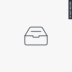 Drawer, linear style sign for mobile concept and web design