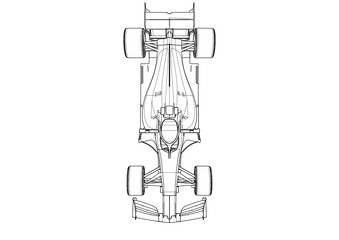 Silhouette F1 Car Vector