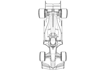 Silhouette F1-Auto-Vektor