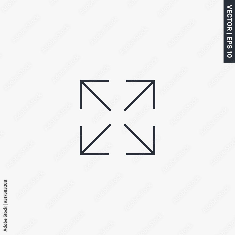 Poster full screen, linear style sign for mobile concept and web design