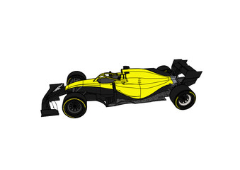Colored F1 Car Vector
