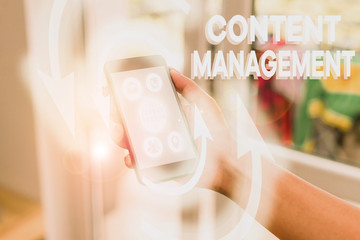 Handwriting text writing Content Management. Conceptual photo programs used to create and...
