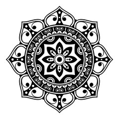 Ethnic Mandala Ornament. Arabic, Pakistan, Moroccan, Turkish, Indian, Spain motifs