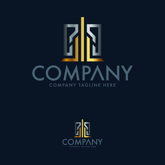 Logo. Minimalist modern and creative architecture logo icon design. Property development, construction and building company architecture logotype template.