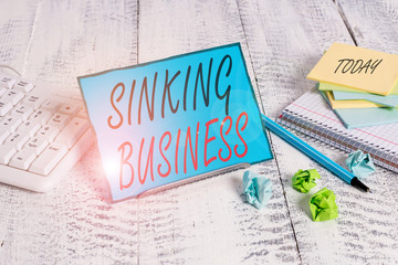 Handwriting text Sinking Business. Conceptual photo the company or other organization that is...