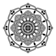 Mandala decorative ornament. Can be used for greeting card, phone case print, etc. Hand drawn background