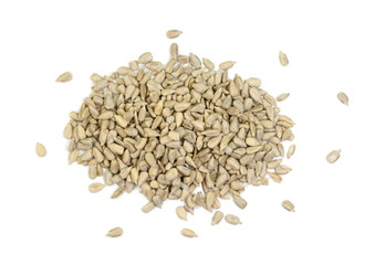 sunflower seeds isolated on white
