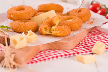 Fried cheese ring.