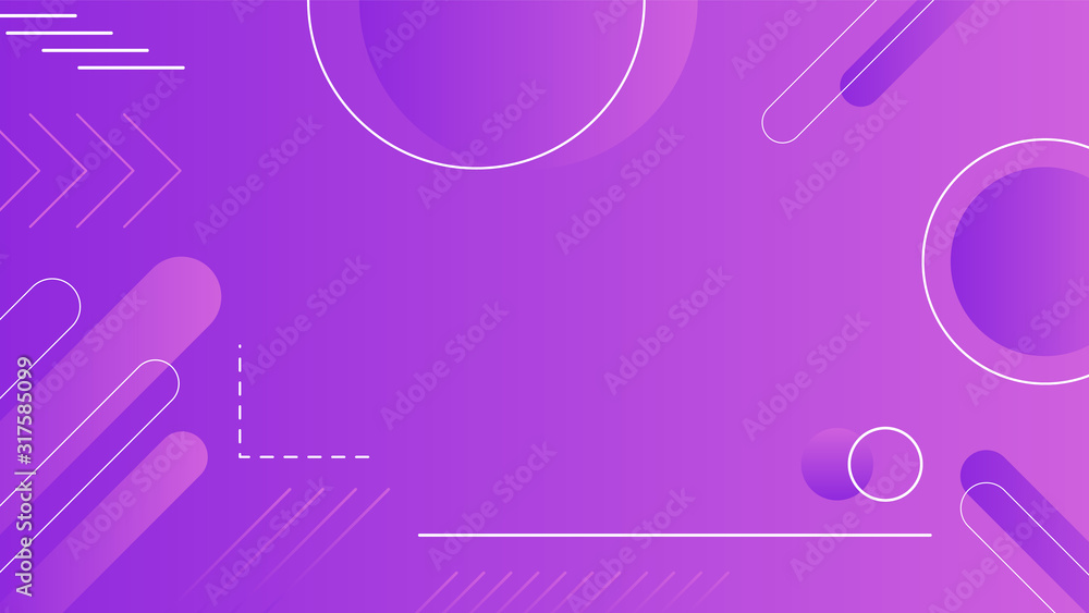 Poster abstract modern violet gradient background with outline shapes