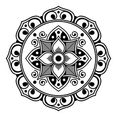 Mandala decorative ornament. Can be used for greeting card, phone case print, etc. Hand drawn background