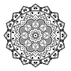 Mandala decorative ornament. Can be used for greeting card, phone case print, etc. Hand drawn background
