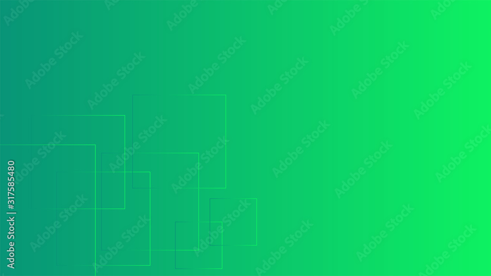 Poster polygon circle figures in green vector gradient background