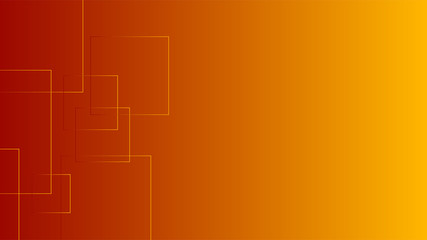 Polygon circle figures in orange vector gradient background