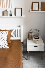 Home decoration in scandinavian style. Minimalistic interior design.