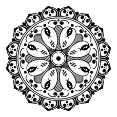 Mandala decorative ornament. Can be used for greeting card, phone case print, etc. Hand drawn background