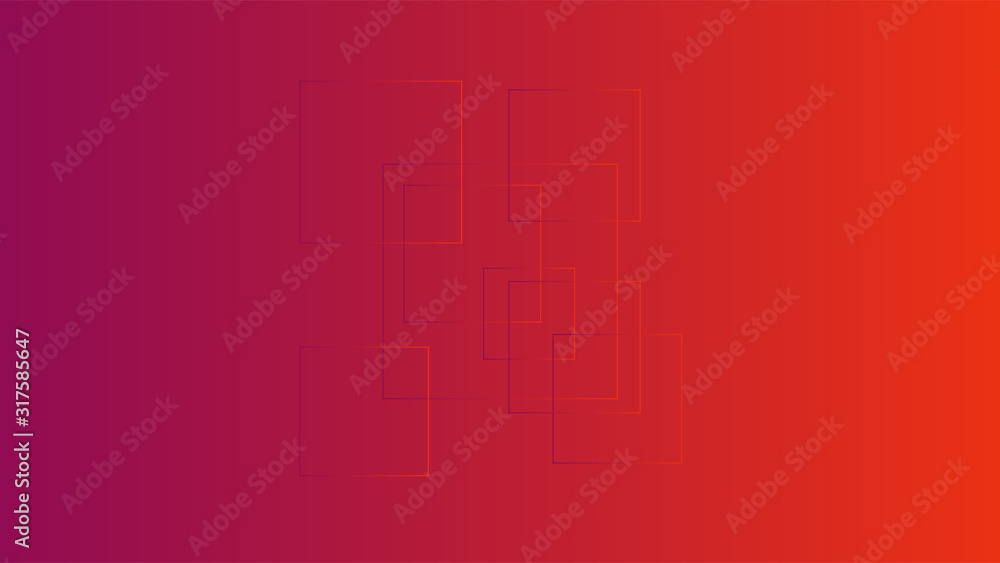 Poster polygon circle figures in red vector gradient background