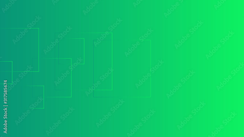Poster polygon circle figures in green vector gradient background