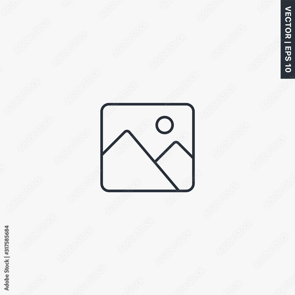 Poster image, linear style sign for mobile concept and web design