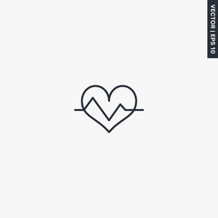Heart rate, linear style sign for mobile concept and web design
