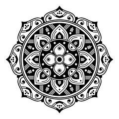 Mandala decorative ornament. Can be used for greeting card, phone case print, etc. Hand drawn background