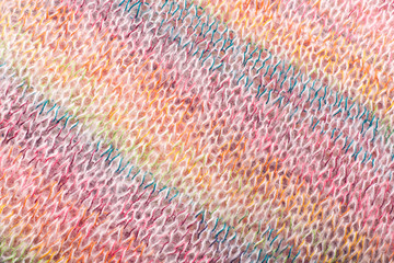 Rainbow knitting wool texture background.