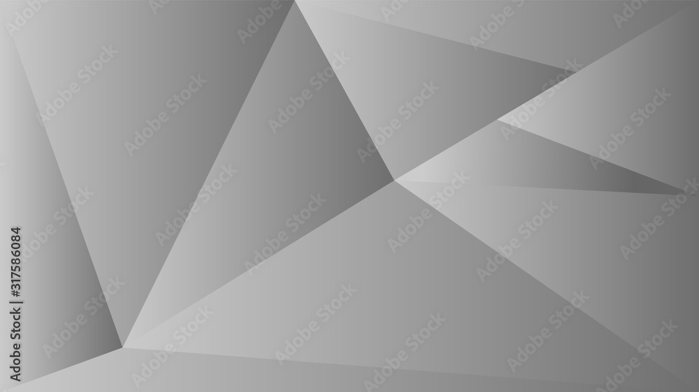 Poster polygon triangle in black and white vector gradient background
