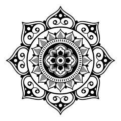 Mandala decorative ornament. Can be used for greeting card, phone case print, etc. Hand drawn background