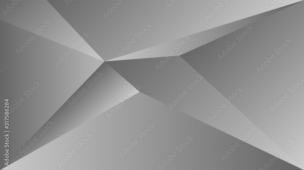 Poster polygon triangle in black and white vector gradient background
