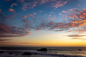 Sunset Sky Colors Over the Pacific Ocean