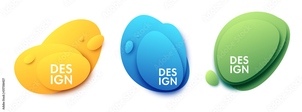 Poster set of abstract modern graphic elements. dynamical colored forms and line. gradient abstract banners