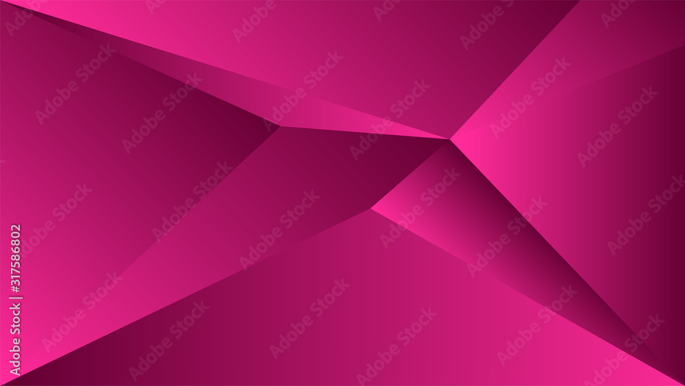 Poster polygon triangle in pink vector gradient background
