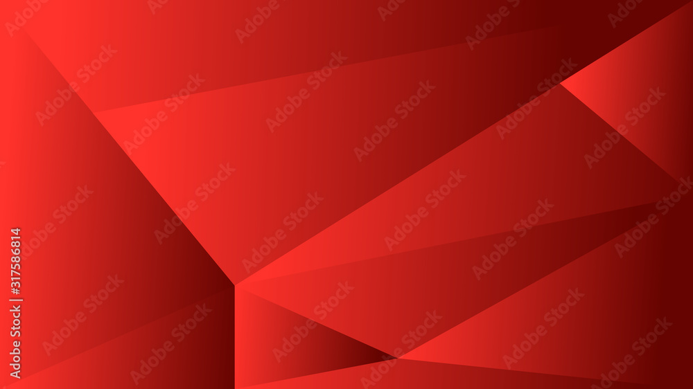 Poster polygon triangle in red vector gradient background