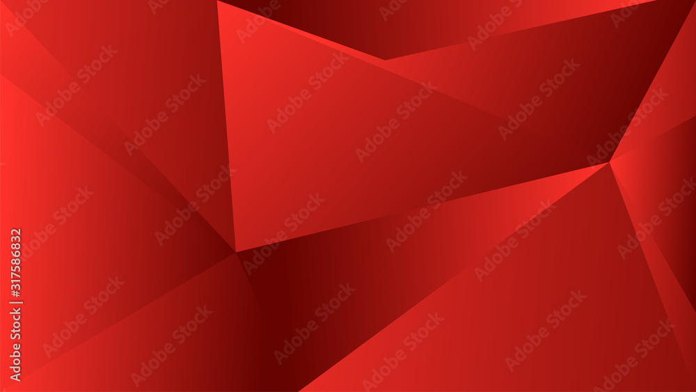 Poster polygon triangle in red vector gradient background
