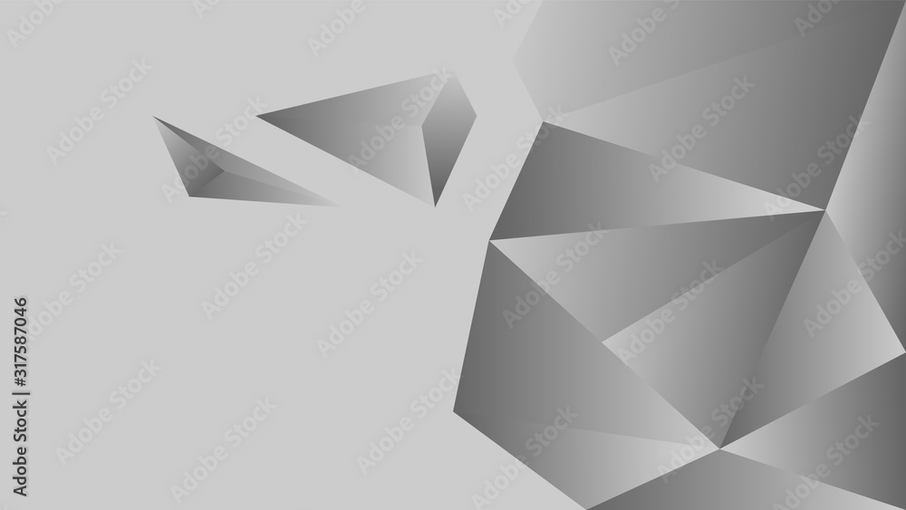 Poster polygon triangle in black and white vector gradient background